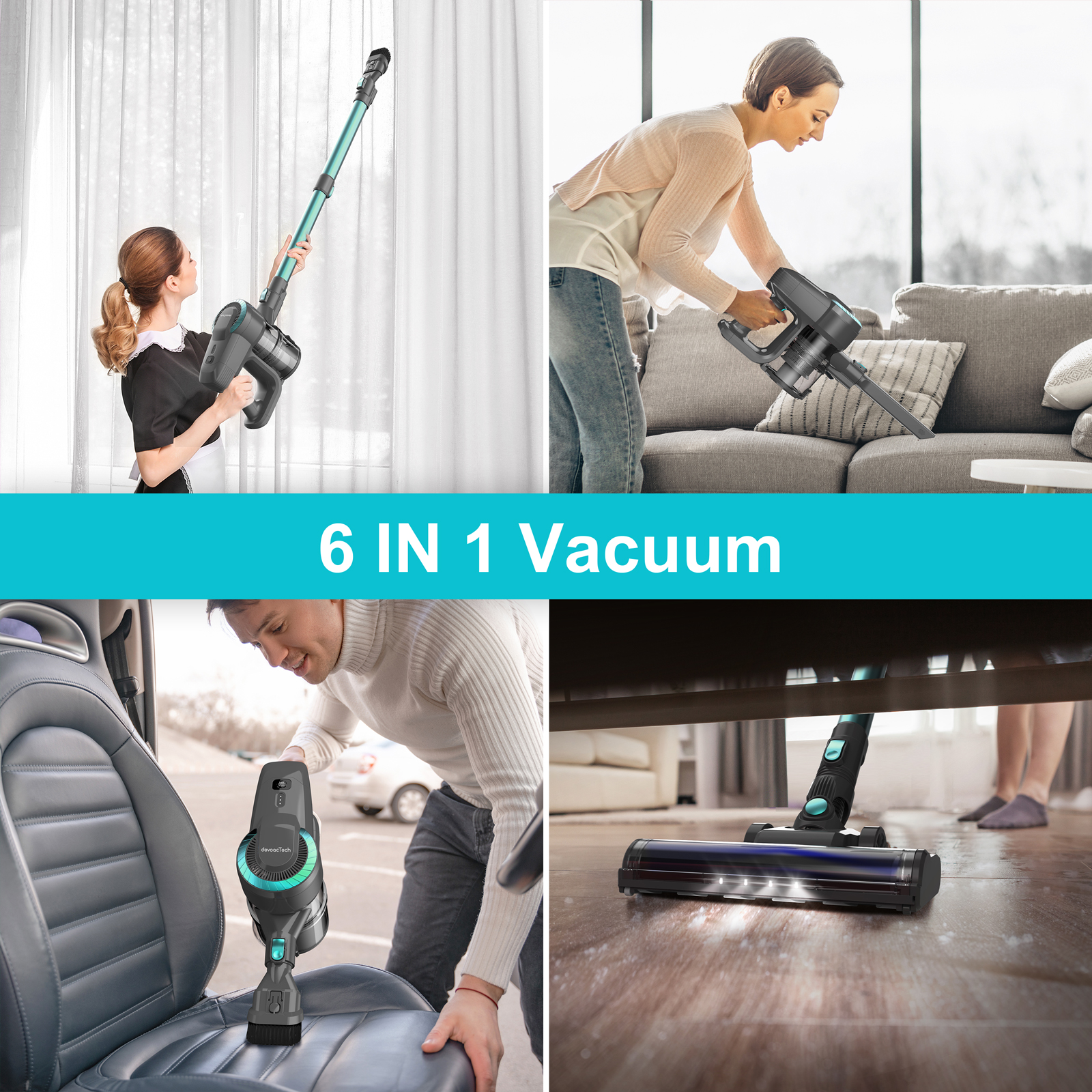 YISORA N300 aspirapolvere verticale senza fili, 20Kpa aspirapolvere Ultra leggero per moquette, pavimento duro, auto, peli di animali domestici