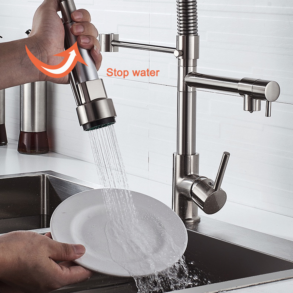 Universal G1/2 Kitchen Faucet Sprayer Head Water Stop Key Pull Out Spray Shower Nozzle Sink Tap Mixer Replacement Accessory