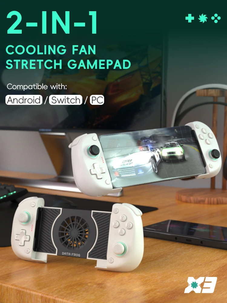 Controlador inalámbrico DATA FROG X3 para controlador de juego Android para Samsung Galaxy para PUBG móvil para interruptor/interruptor OLED