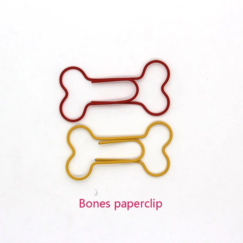 24 teile/los Nette Lustige Hund Knochen Geformt Büroklammern Aushöhlen Metall Binder Clips Notizen Schellen Lesezeichen Kawaii Schreibwaren