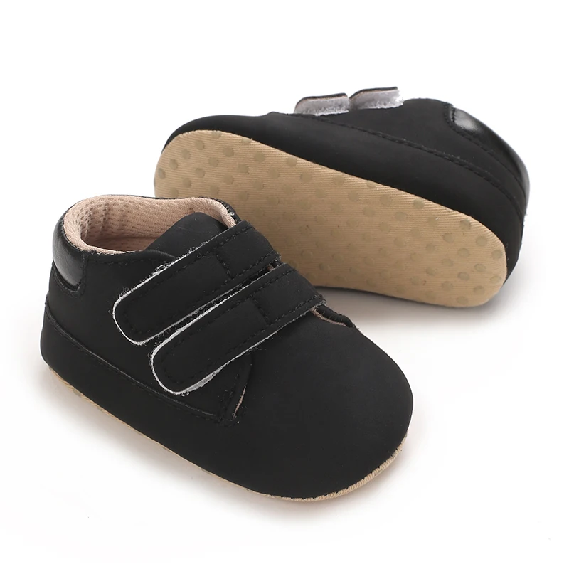 Schuhe für Neugeborene, klassisches Leder, weiche Sohlen, rutschfeste Kleinkind-Wanderschuhe für Jungen und Mädchen, 0–18 Monate, First-Step-Wanderschuhe