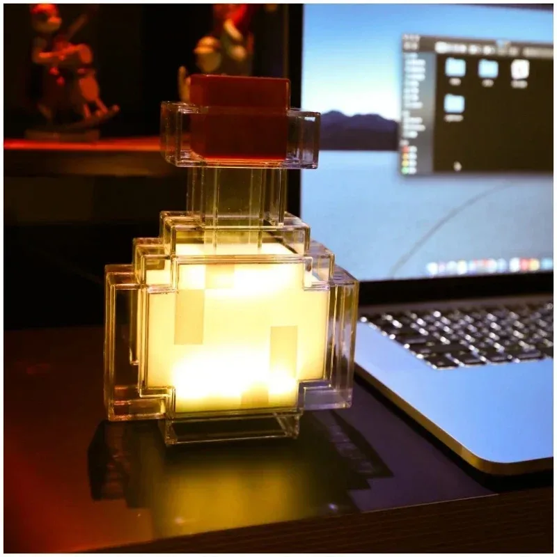 Latarka LED z brązowego kamienia, lampka nocna do sypialni, dekoracyjne oświetlenie, zmieniające kolor, butelka, broń, ładowanie USB z klamrą, prezent dla dzieci. # E.