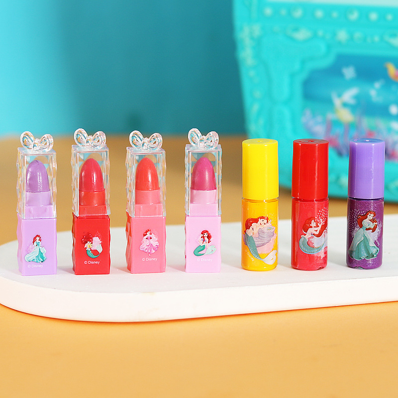 Disney mädchen meerjungfrau prinzessin elsa Kosmetik Make up set polnischen Schönheit make-up box Mit original box kinder Weihnachten geschenk