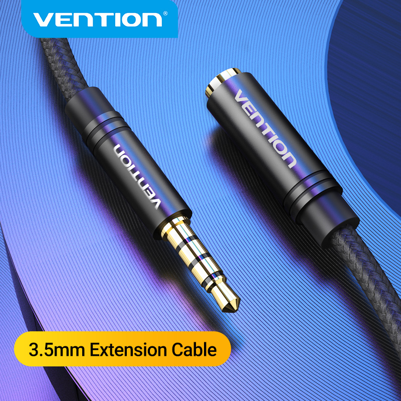 Chính Hãng Vention Jack 3.5 Aux Cáp Nối Dài Cho Xe Hơi Laptop Máy Tính Mini PC TV Xiaomi Huawei Stereo Jack 3.5 Mm Tai Nghe Loa cáp Auxiliar