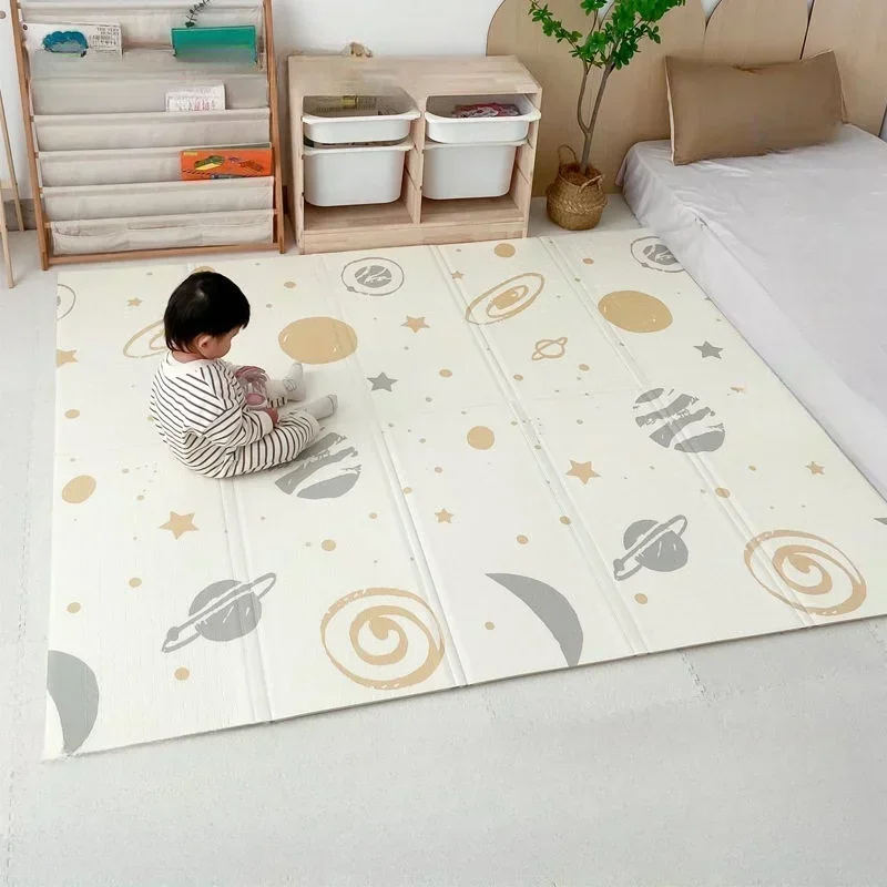 Estera de juego para bebé XPE de 200x180CM, estera para gatear, tapete grande plegable impermeable con bolsa de transporte, alfombrillas para suelo infantil