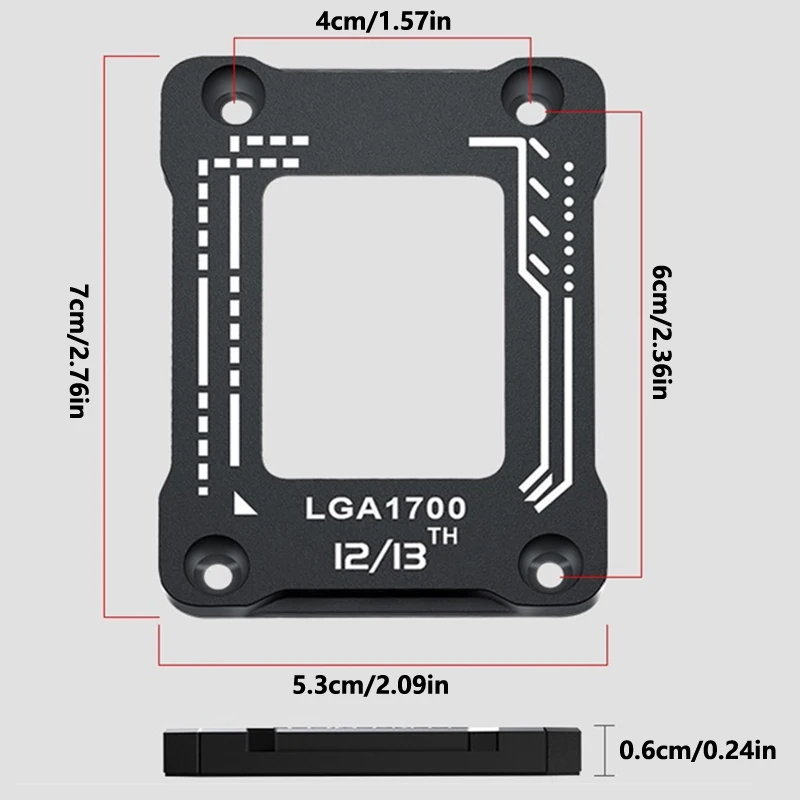 LGA1700 Socket CPU Frame Aluminum Alloy Contact Frames LGA 1700 Kit Heavy Duty Contact Frames CPU Bending Correction Bracket