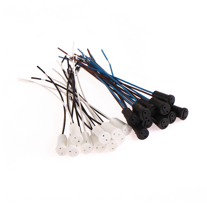 10pcs/lot G4 Lamp Socket 10cm/20cm White / Black G4 Lamp Holder For LED Crystal Heads Light Bulb Halogen Light Bulb