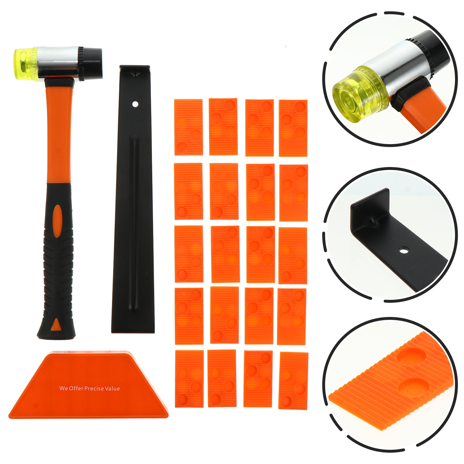1Set Wood Floor Installation Tool Kit Durable Assembly Tools Home Use Practical Flooring Spacers Hammer Pull