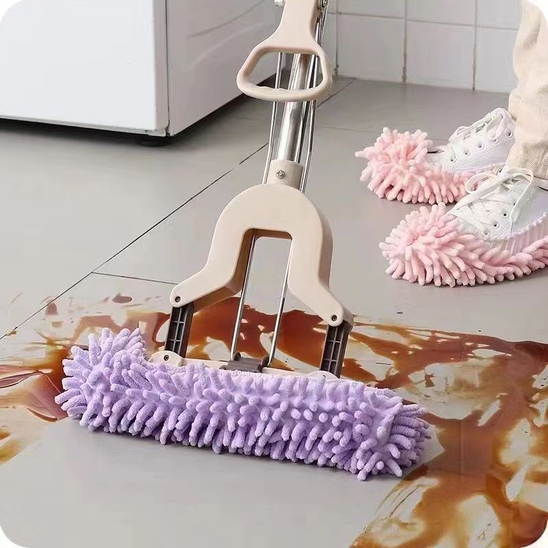 Limpiador de polvo, zapatillas para pastoreo, fregona para limpieza de suelo de baño y casa, cubierta para zapatos perezosos, paño plumero de chenilla, 1 par