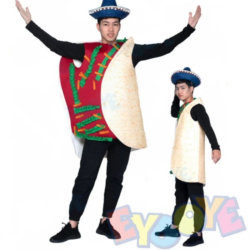 Engraçado masquerade carnaval festa trajes mexicanos pai-filho mesmo cosplay palco rpg trajes de desempenho sem boné