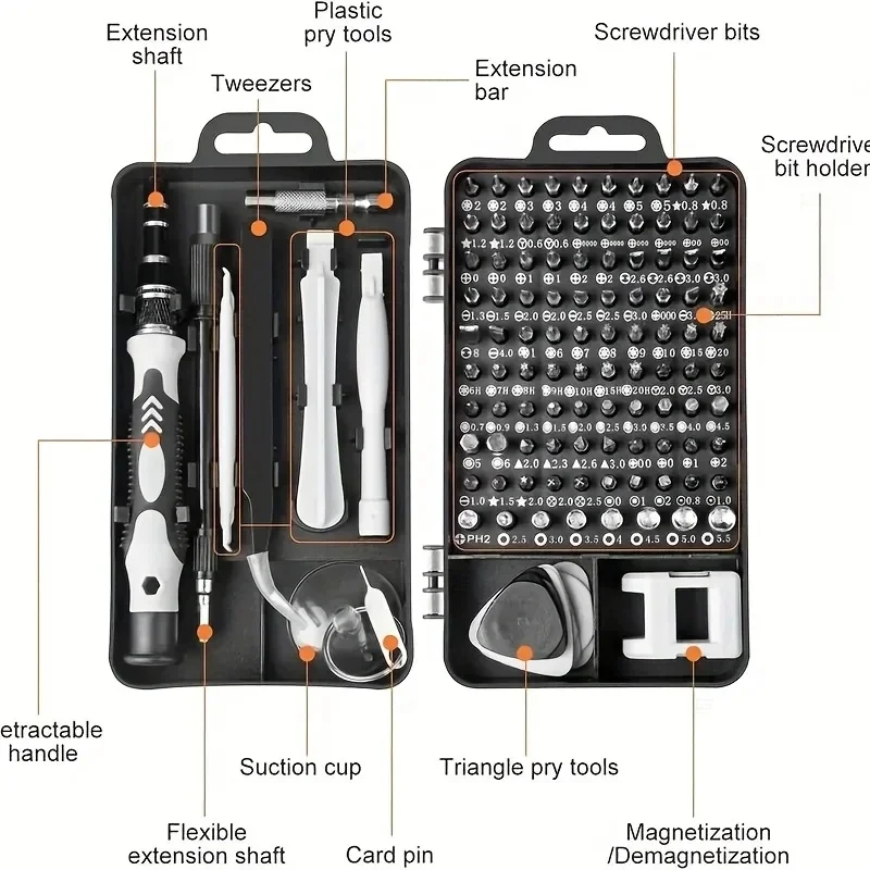 Multifunktionales Mini-Schraubendreher-Set mit magnetischen Muttern, Treiber für die Elektronikreparatur, Haushaltsgeräte und Handys