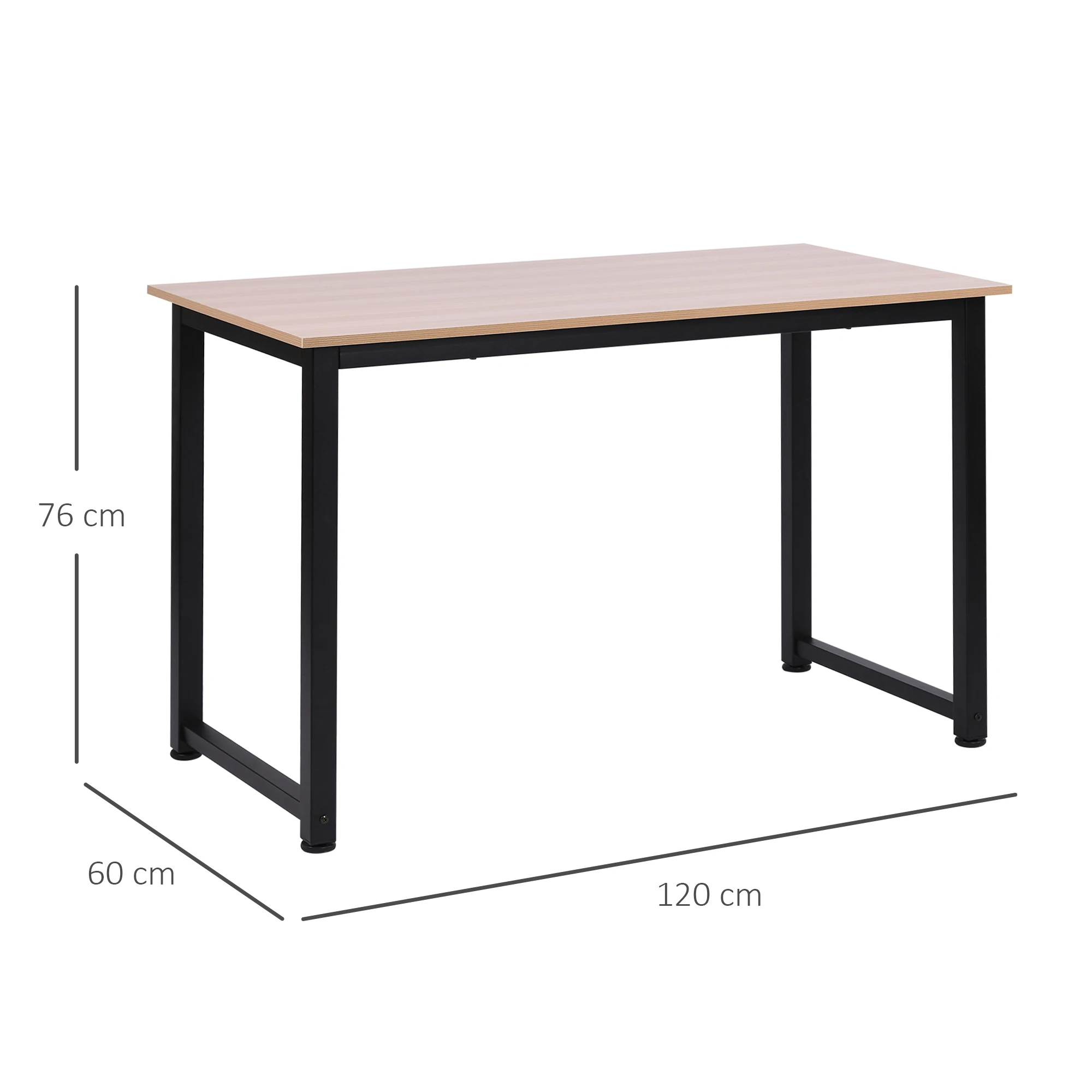 HOMCOM Computertisch 120x60x76cm verstellbare Füße 100kg