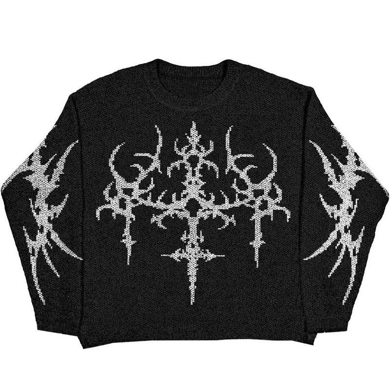 Y2k Hip Hop Wollen Trui Oversize Herenkleding Streetwear Truien Vrouwen Gothic Vintage Harajuku Truien Heren Jumpers Jersey