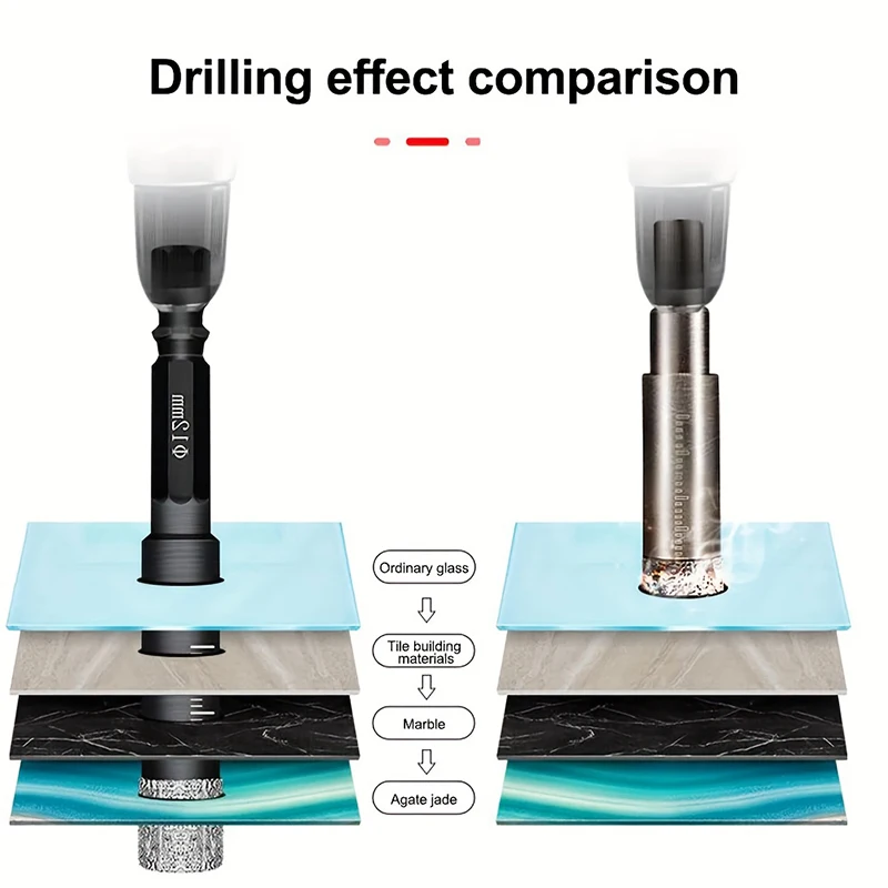 7/1PCS 5-16mm Dry Diamond Drill Bit Set  Diamond Core Drill Bits For Ceramic Tile Marble Granite Glass Drilling Tools Set