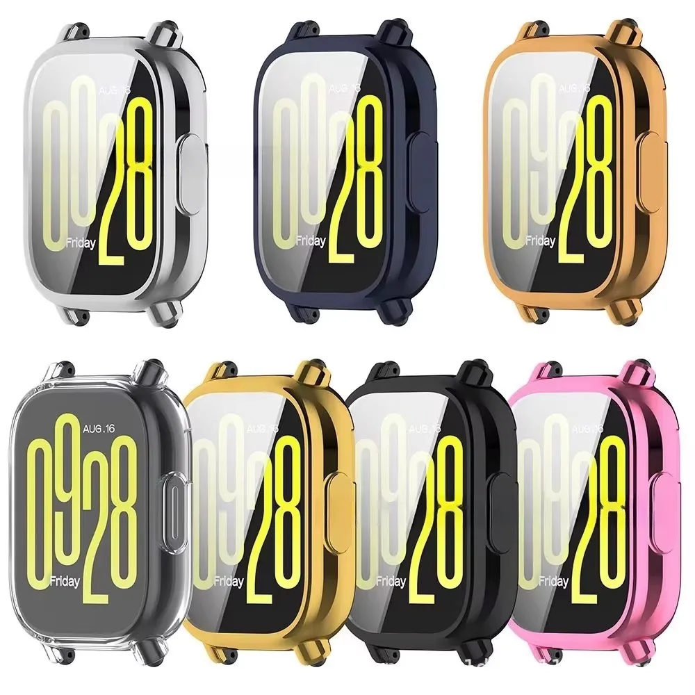 Funda todo incluido de TPU para Redmi Watch 5 Lite/5 Active Soft TPU Plating Protector Watch Cover Suit para Redmi Watch