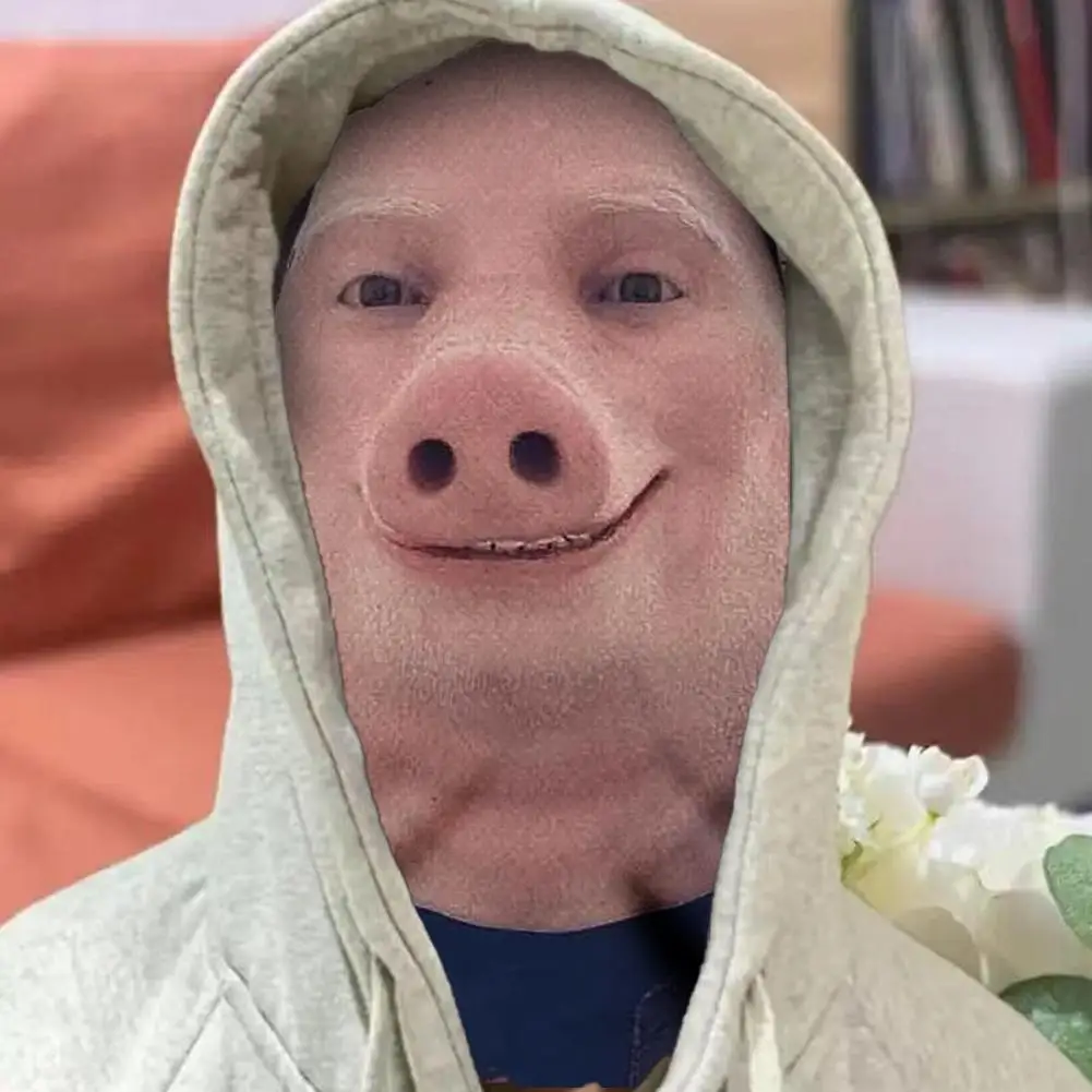 Interesting 3D Printed Seamless Mask Head Cover John Pork Smiling Party Cosplay Props UV Protection Shield Ronaldo PatternCospla