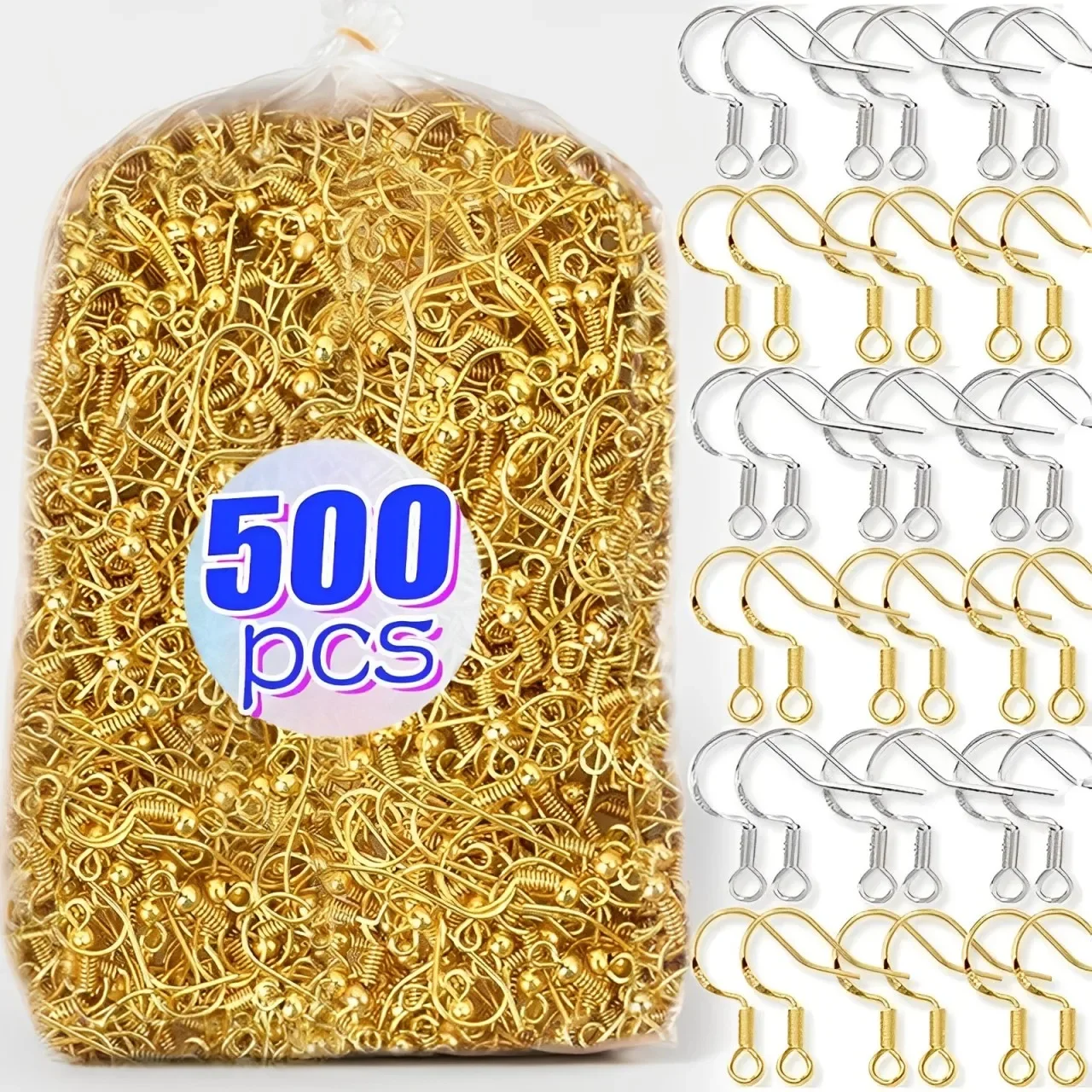 100/500 Uds DIY pendientes hallazgos pendientes cierres ganchos de acero inoxidable hipoalergénico fabricación de pendientes accesorios gancho Earwire