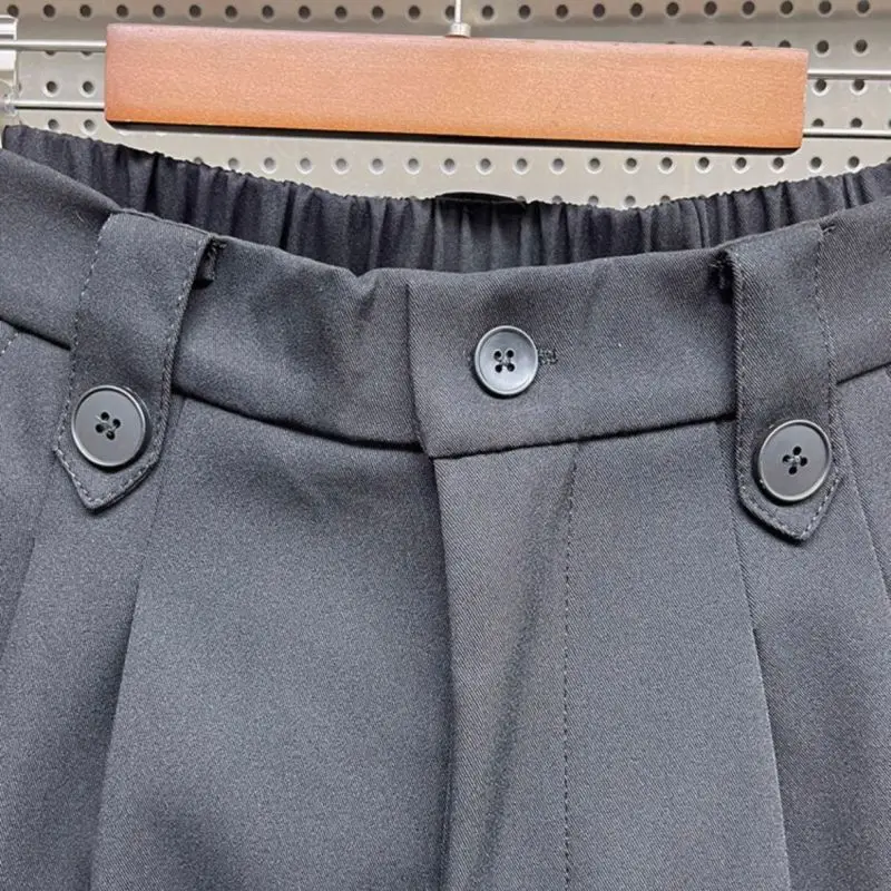 2024 New Spring and Autumn Fashion Brand Wrinkled and Handsome High Waist Button Loose Casual Harlan Suit Pants for Men