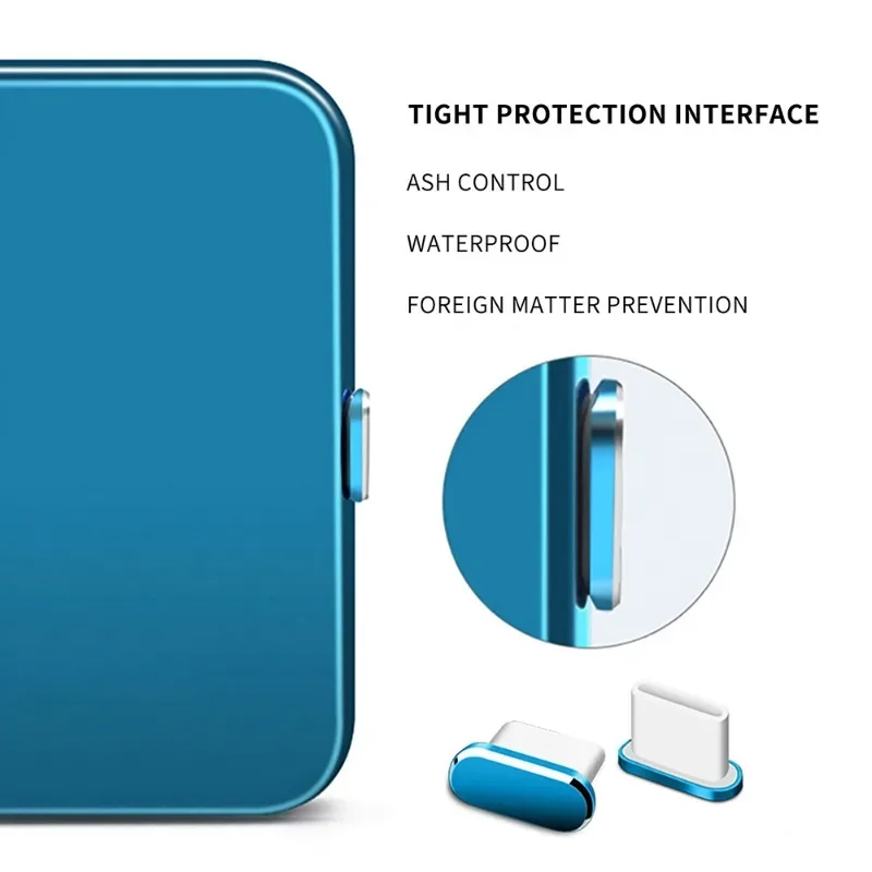 1-5PCS Tipo C Tappi antipolvere in metallo per IPhone 16 16pro 15pro/15 Pro Max/15 Plus Cellulare TypeC USB C Porta di ricarica Tappi protettivi