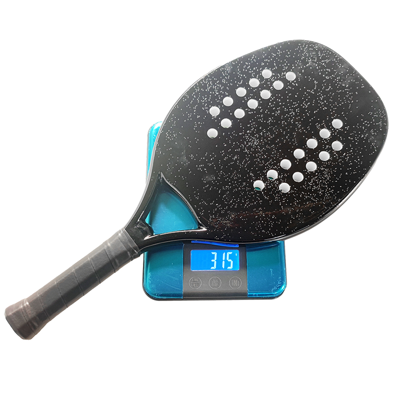 HOOWAN BLACKSHARK ไม้เทนนิสชายหาดคาร์บอน UD กราไฟท์พื้นผิวหยาบนุ่มสีขาว EVA Core แร็กเก็ตเทนนิสชายหาด 22 มม.