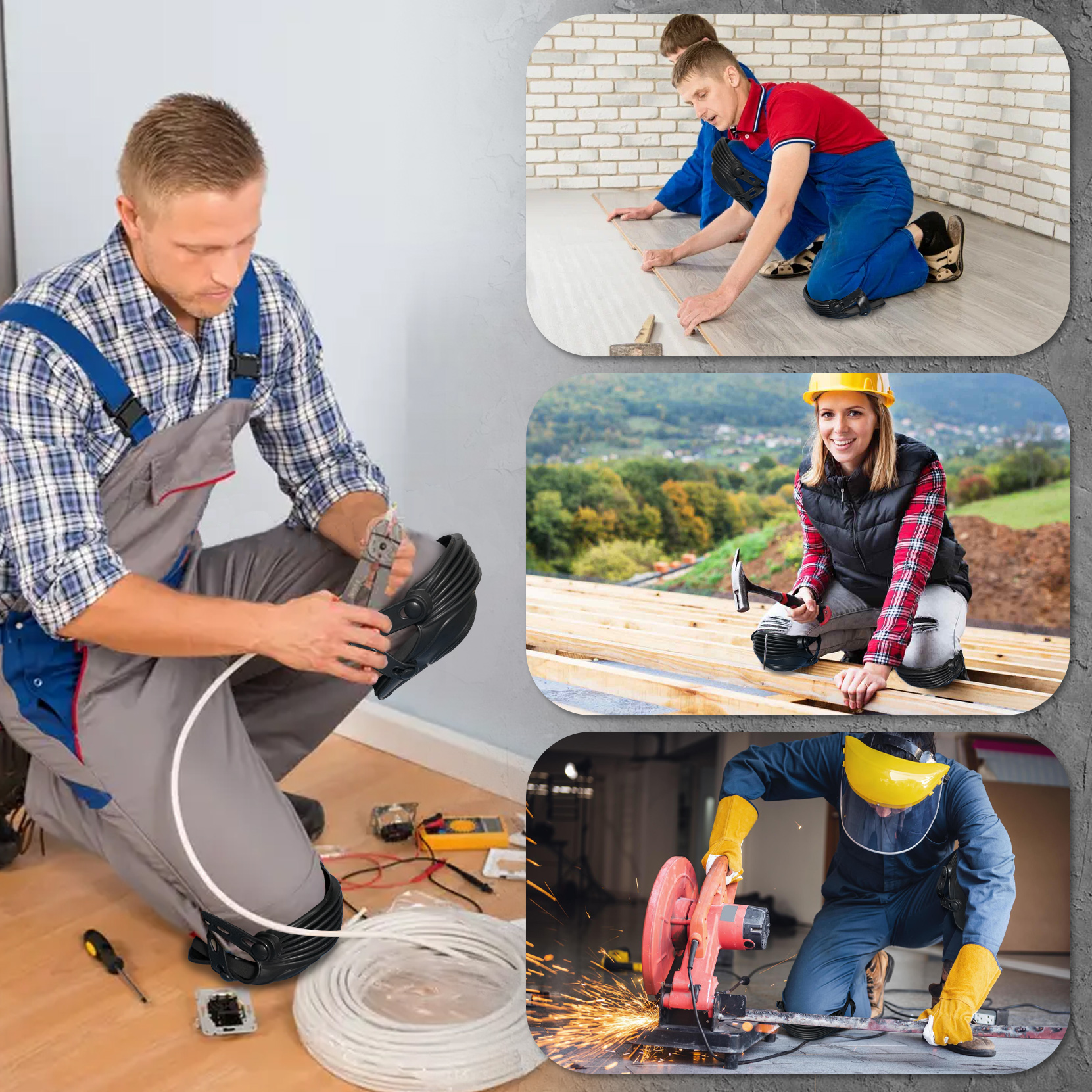 MELOTOUGH werkkniebeschermers voor heren dames constructie, vloeren, dakbedekking - comfortabel en antislip