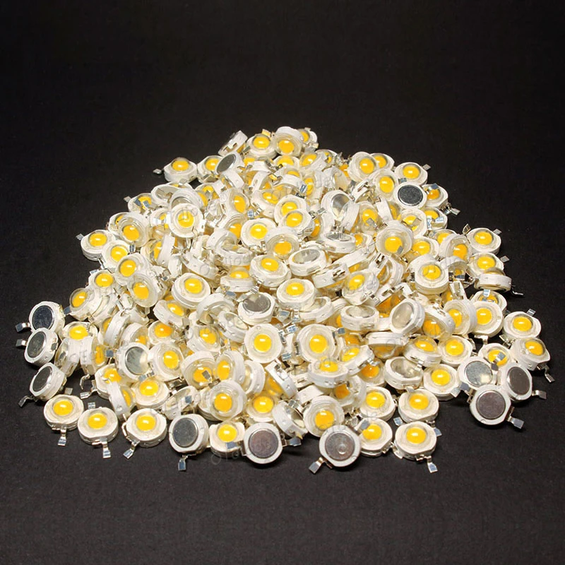 10-1000 個ハイパワー LED COB ランプチップ 1 ワット 3 ワット 3.2-3.6 V 110-280LM ビーズウォームコールドホワイトブルーダイオード DIY LED スポットライトダウンライト