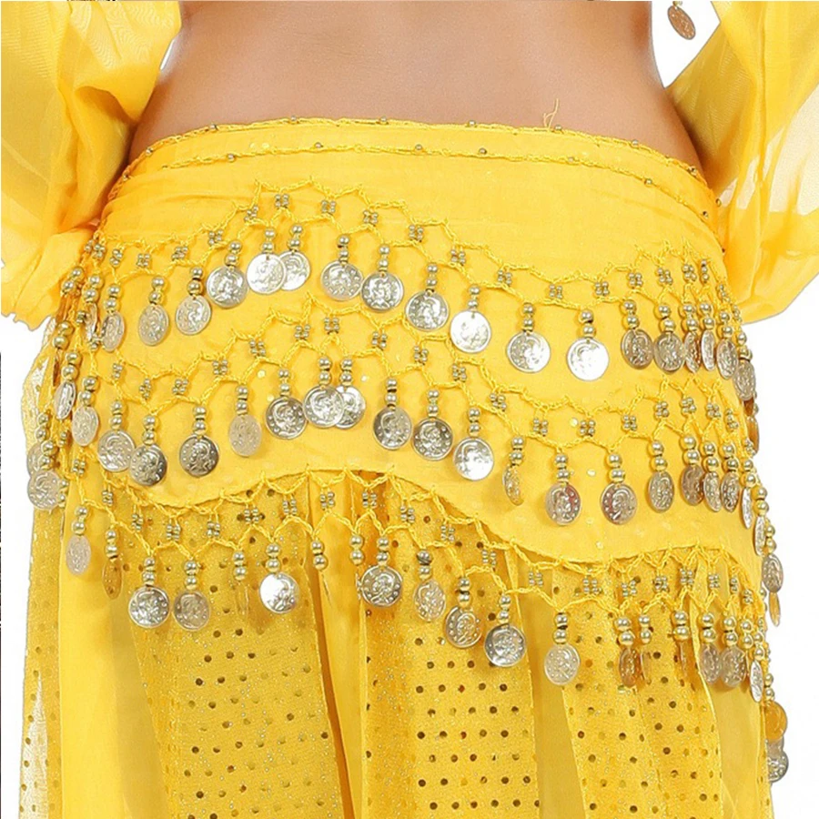1PC Ladies' Multicolor Design Metal Gold Coin Belt Skirt With Slight Dirt Appropriate Polka Dot Stage Performace Dancing Belt