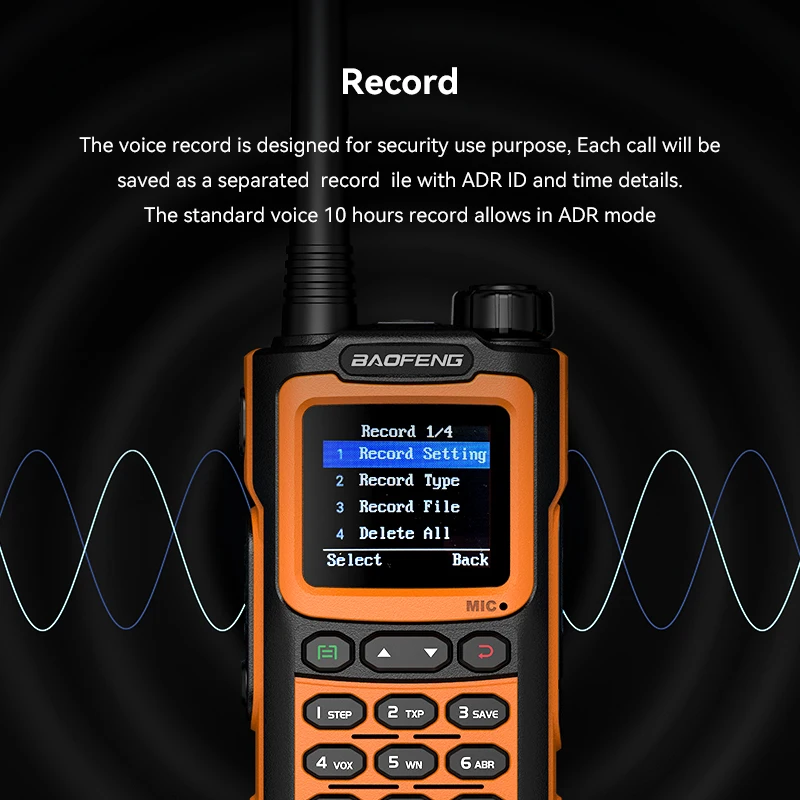 Baofeng AD-20 Walkie Talkie banda completa analógico/digital inalámbrico copia frecuencia 1024CH texto mensaje cifrado Digital grabación Radio