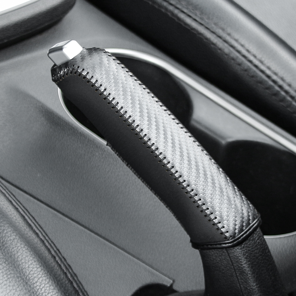 Carbon Fiber Car Leather Handbrake Cover Protective Sleeve Hand Brake Protection Car Interior Accessories