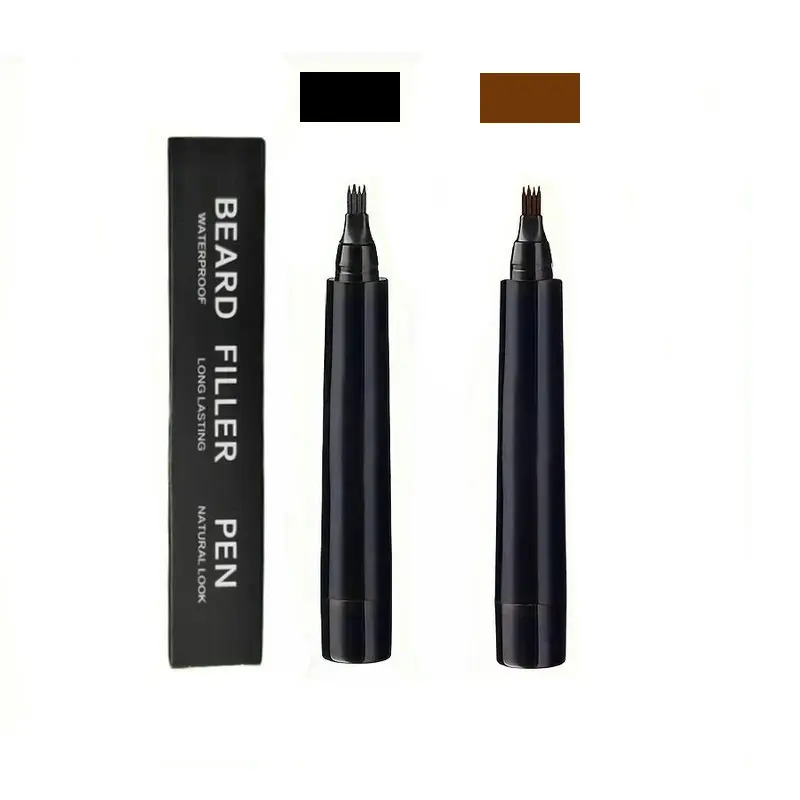 Bartfüllstift, schwarz/braun, wasserfester Bartfüllstift mit vier Zinken, mehrere Stile zur Auswahl