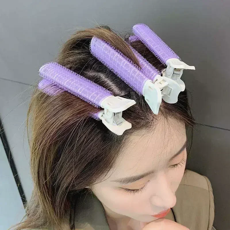 2 pçs franja raiz de cabelo grampos de cabelo fofos, balde de cabelo encaracolado estilo superior de pessoa preguiçosa, grampos de cabelo coreanos portáteis