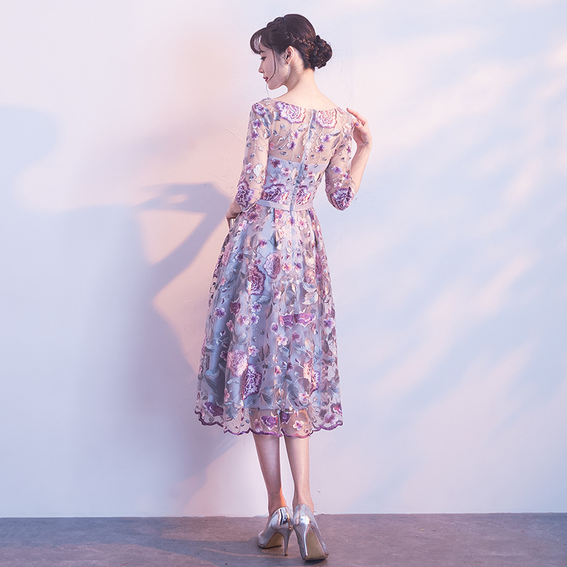 Dongcyey-女性用の花柄のショートフォーマルドレス,エレガントなイブニングドレス,新しいデザイン