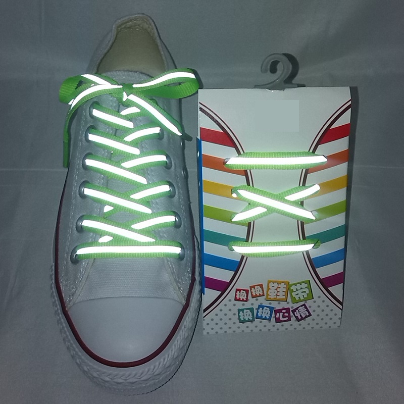 1 par de cordones laterales reflectantes dobles de alta visibilidad de advertencia de moda protectora multicolor
