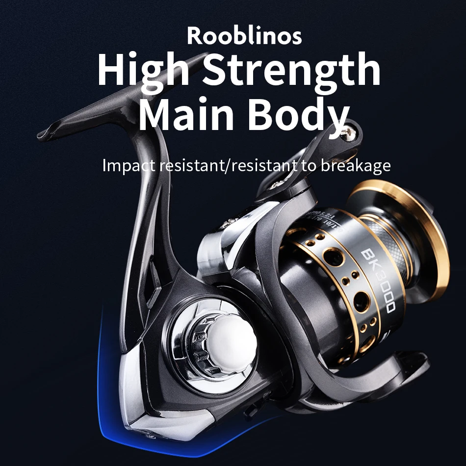 Roobbinos รอกม้วนตกปลาปั่นสำหรับตกปลาน้ำเค็มเนื้อโลหะน้ำจืดหมุนซ้าย/ขวาสลับกันได้