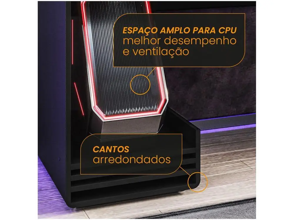 Mesa Gamer XT Racer Line Preto e Branco