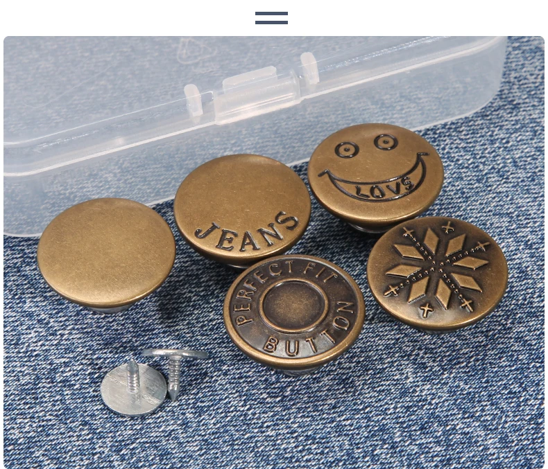 10 Uds. Botones de Metal Retro desmontables cierre a presión Pin para pantalones vaqueros botón retráctil hebillas sin costura ajuste reducir la cintura