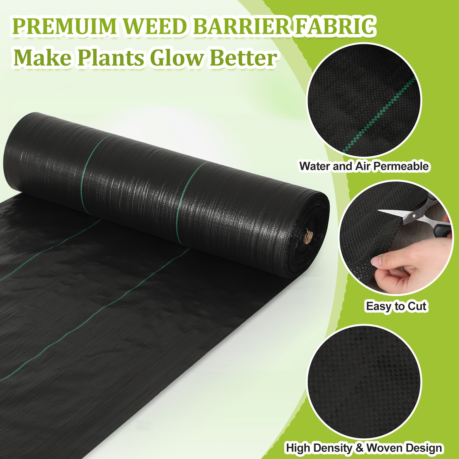 잡초 장벽 직물 헤비 듀티, 짠 잡초 제어 직물, 미끄럼 방지 야외 고무 바닥 매트, 잡초 블록 폴리에틸렌 지상 Co
