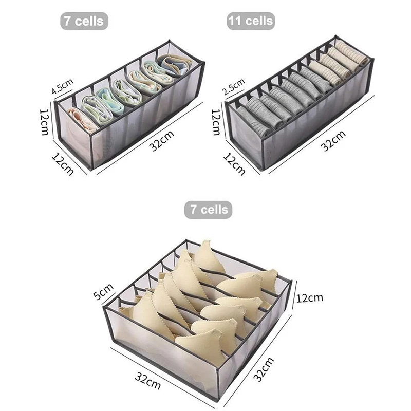 1pc Underwear Drawer Organizer Storage Box Foldable Closet Organizers Drawer Divider Storage Boxes For Underpants Socks Bra