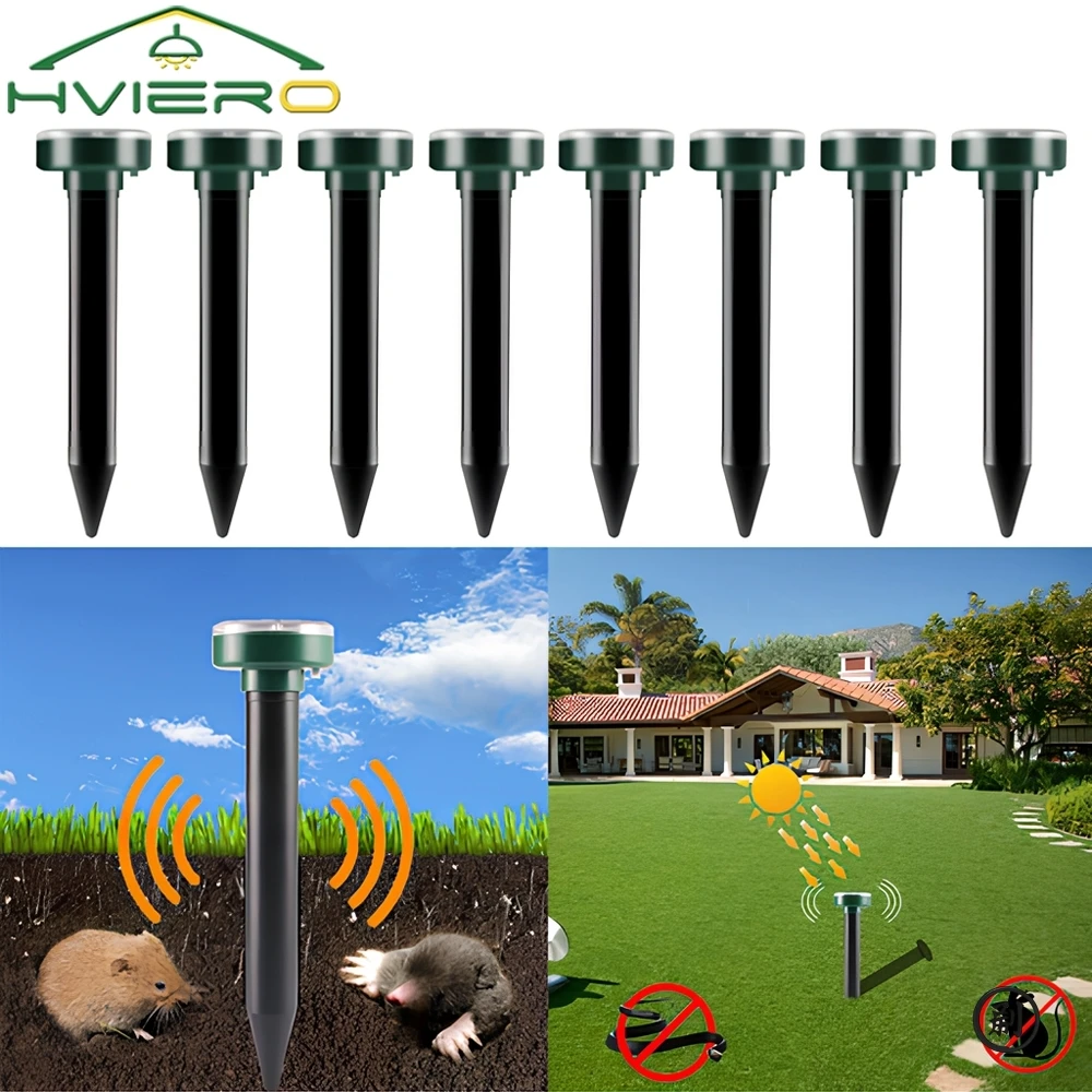 1/2/4/8 Solarbetriebene Ultraschall Sonic Mole Pest Nagetier Repeller Repellent Yard Outdoor Lampe Hinterhof Ackerland Maus Repeller