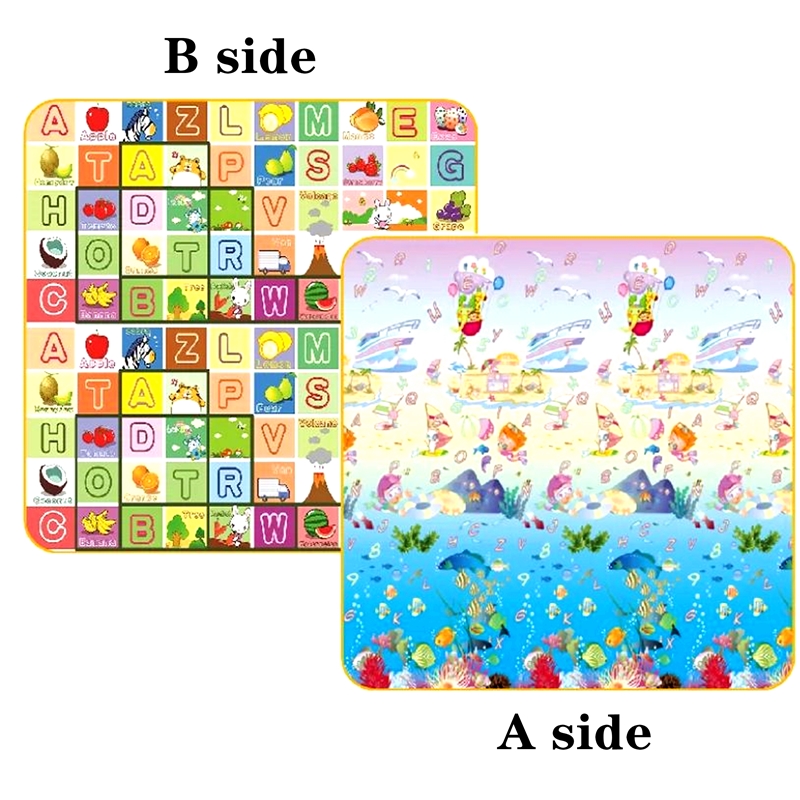 Tasteless 200cm*180cm Crawling Mat Double Surface Carpet Creative Cartoon Design Developing Mat for Children Cute Baby Play Mats