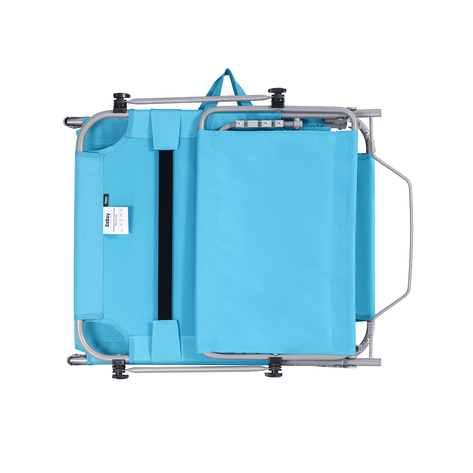 SoBuy OGS48 Schaukelliege mit Seitentasche Gartenliege Relaxstuhl Schwungliege für Gärten, Höfe, Strände, Balkone