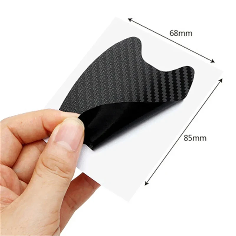 Pegatina de fibra de carbono para puerta de coche, cubierta resistente a arañazos, película protectora para manija de coche, accesorios de estilo Exterior, 4 Uds.
