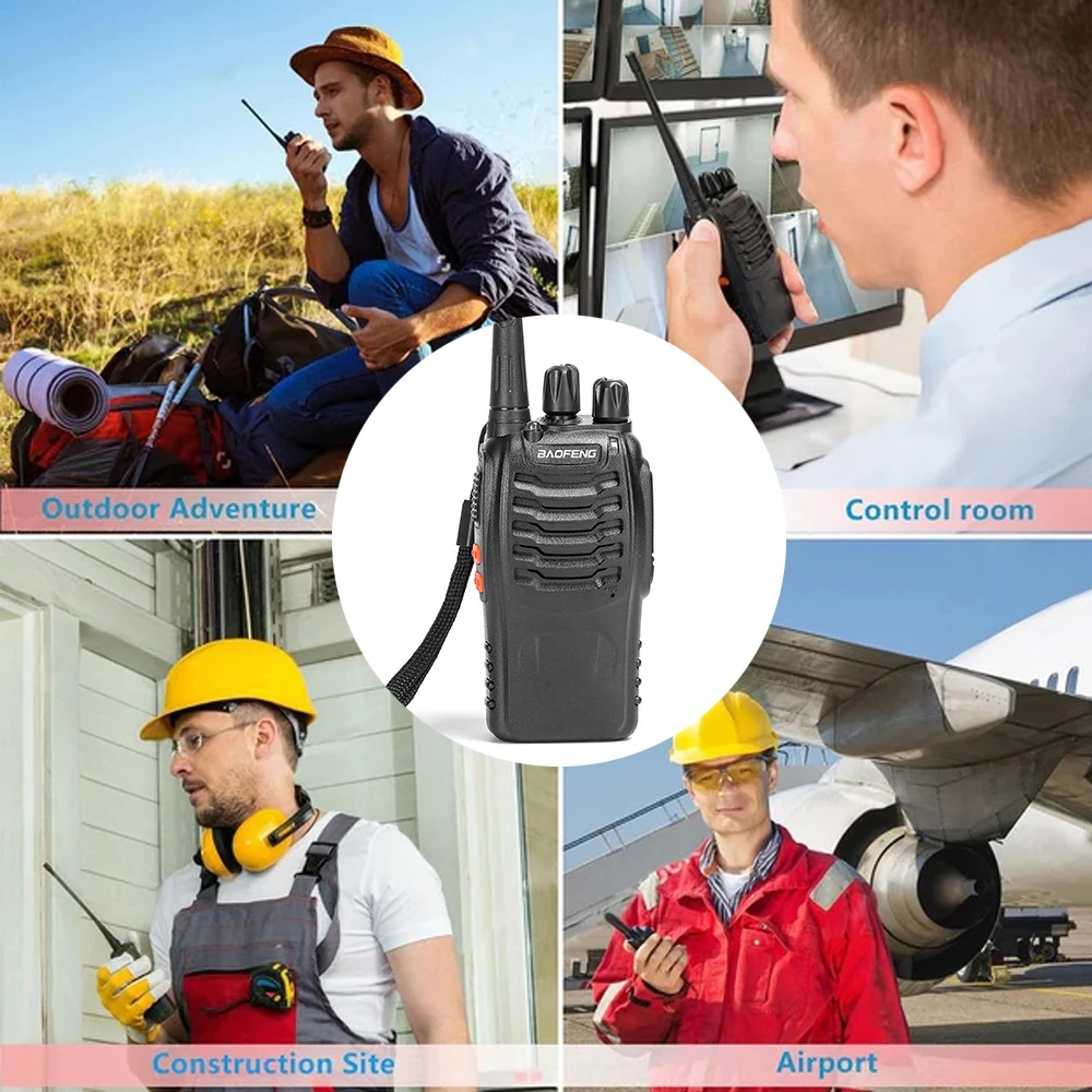 6PACK BAOFENG 888S Walkie Talkies Long - Range UHF 400 - 470MHz 16CH Two - Way Radios for Professional Use
