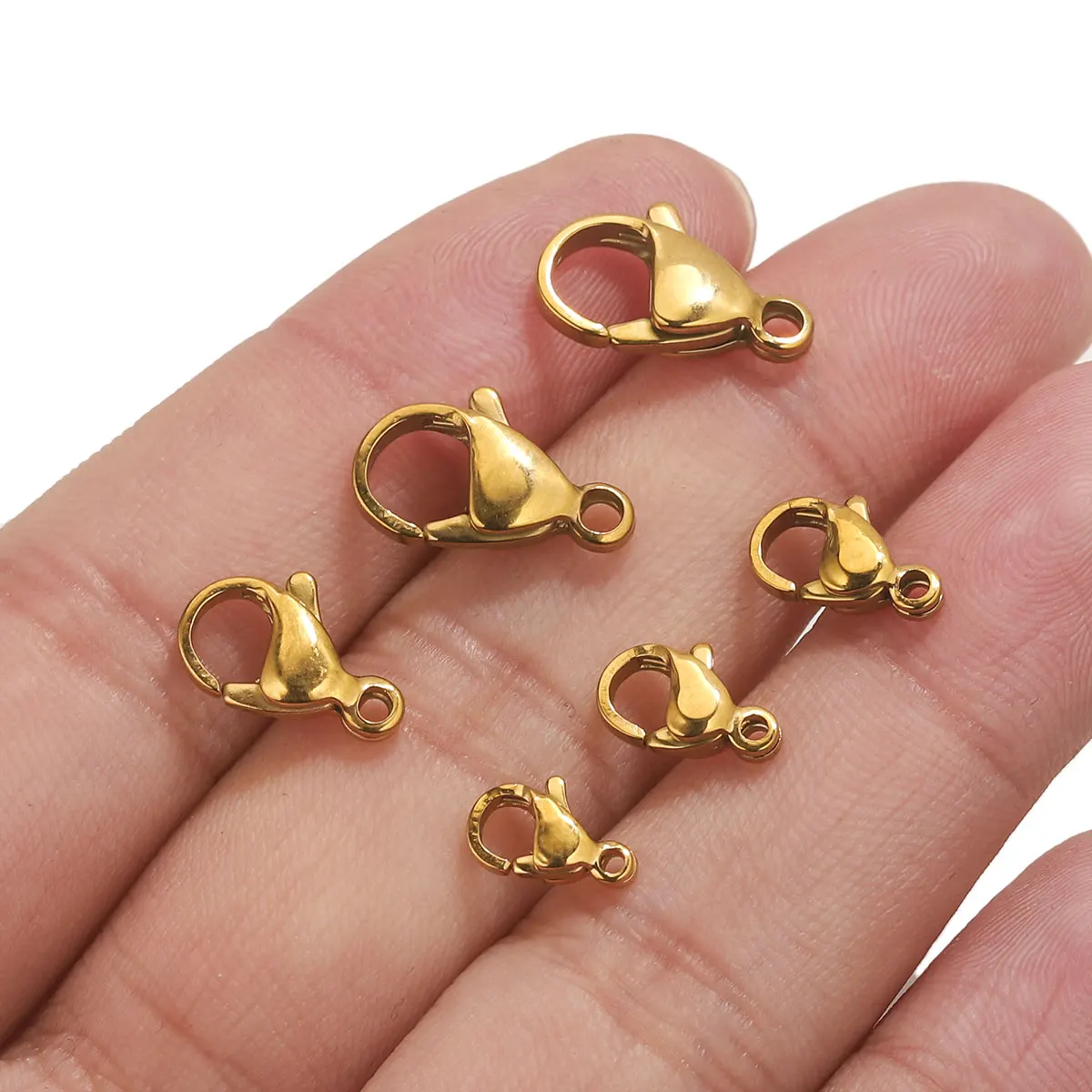 20 Stück Edelstahl-Karabinerverschluss für DIY-Halskette und Armband, Schmuck-Endglieder, einfach und praktisch, 18 Karat Artware-Großhandel
