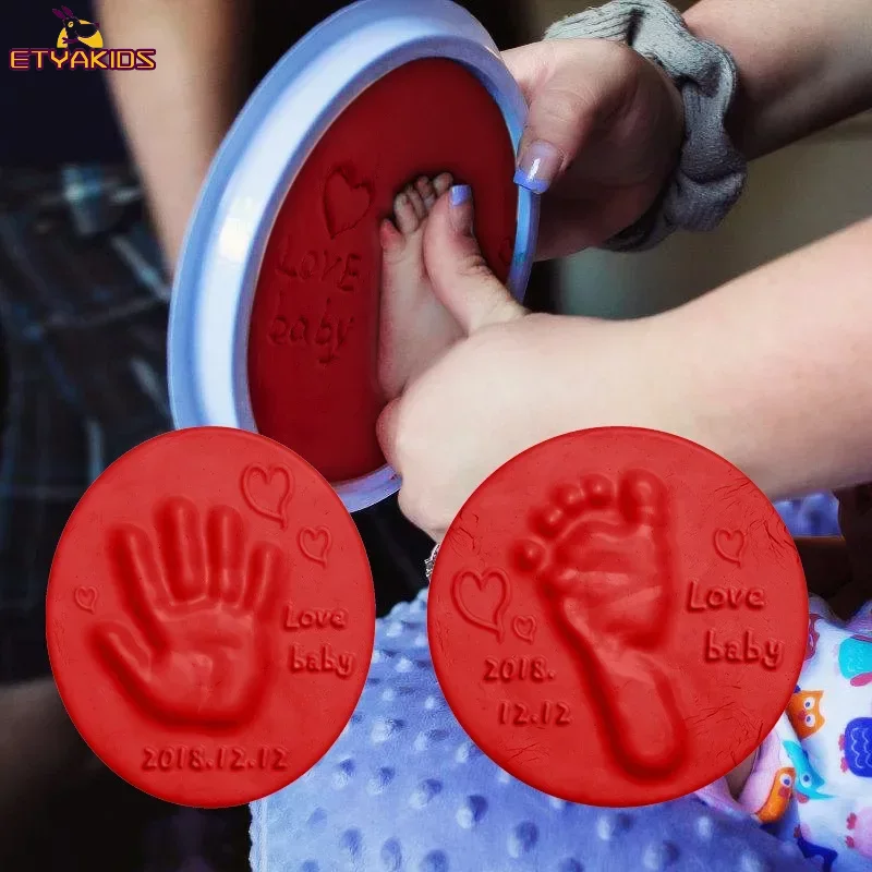 Fabricantes de huellas de manos para bebés, almohadilla de tinta con huella dactilar, fundición, juguetes de arcilla DIY, cuidado de secado al aire para niños, regalos de recuerdo para recién nacidos