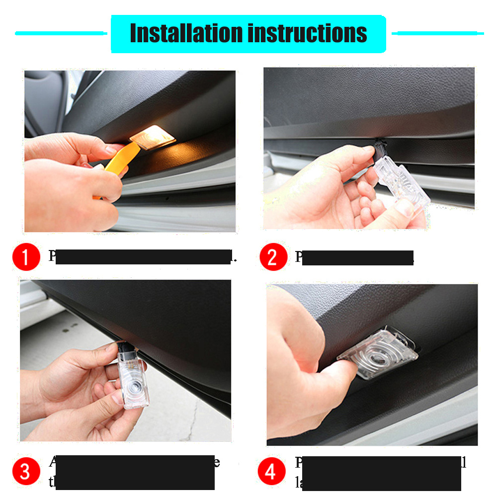 2pcs Car Led Courtesy Door Logo Projector Customize Lamp For FIAT 500X 500L accessories OEM Welcome 3D Laser Ghost Shadow Light