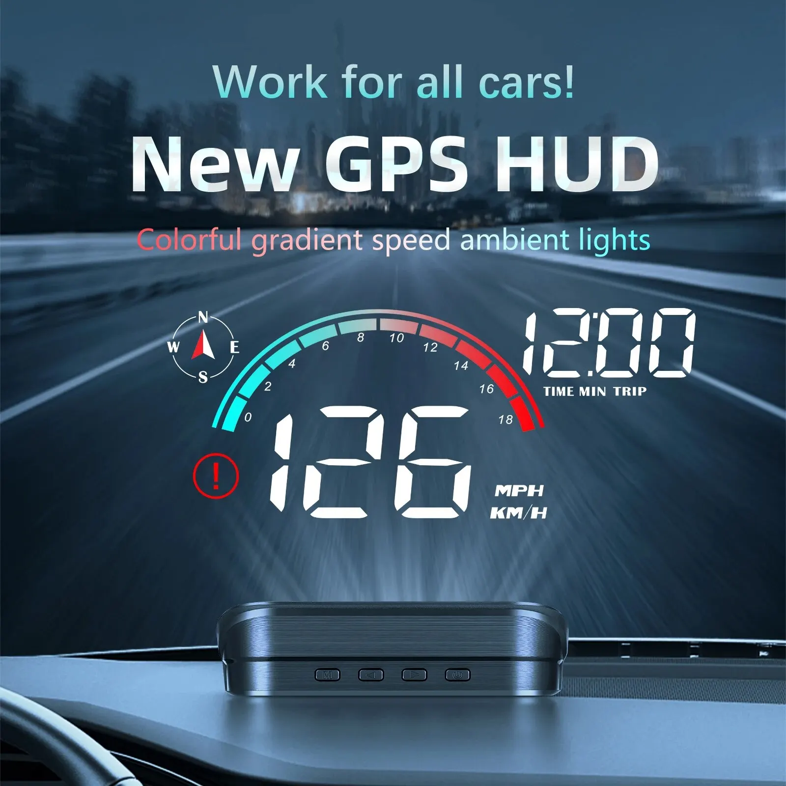 HUD GPS Heap-up-Display M22 Tachometer Universal Multifunktions-Geschwindigkeitsmesser MPH KM/H Bildschirm Windschutzscheibenprojektor für alle Autos