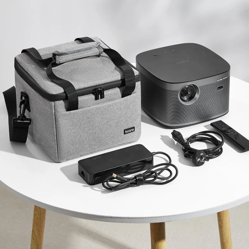 Portable Grey Projector Case Dslr Camera Bag with Compartment with Accessories Storage Pockets Photography Padded Camera Bag