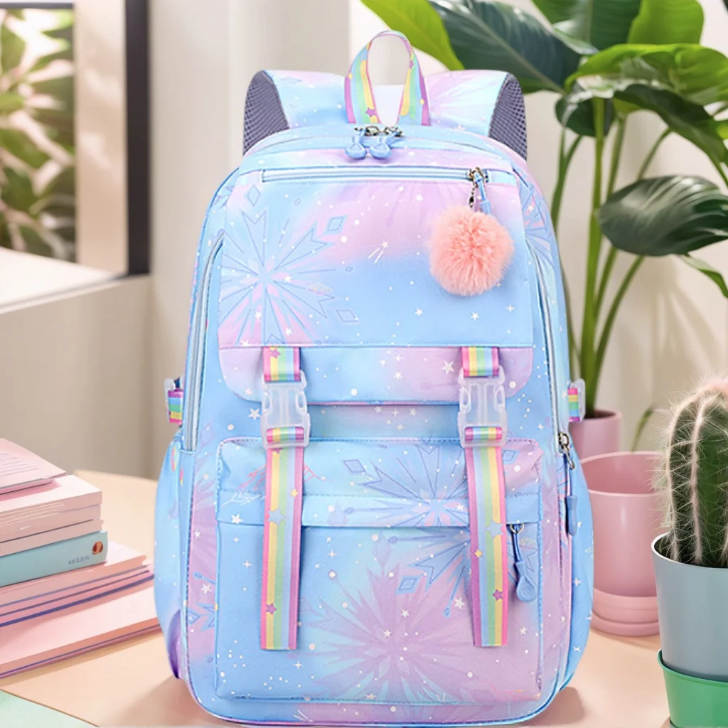 Borse da scuola Kawaii Tasche multiple Zaino di grande capacità per le donne Zaino per studenti alla moda con pendente