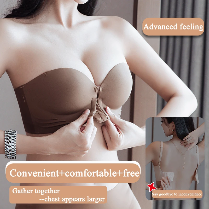 1Pc Sexy Voorsluiting Sexy Push Up Bh Vrouwen Onzichtbare Bh Ondergoed Lingerie Voor Vrouwelijke Beha Strapless Naadloze Bralette